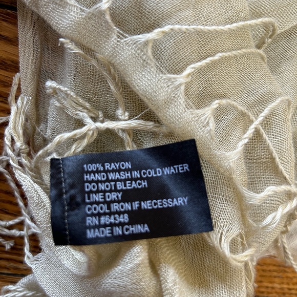 5/$25🦋 Two scarves.  Purple and tan.  Approximately 24” wide x 70 “ long. - Picture 4 of 5